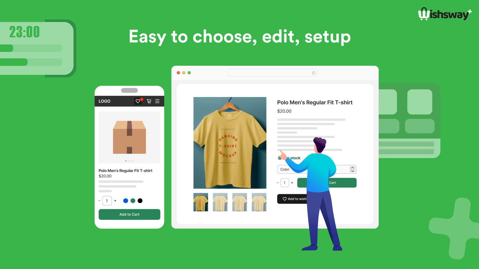 Wishsway on desktop and mobile after setup
